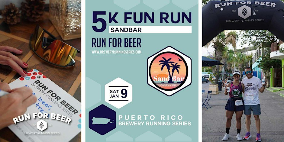 5K Beer Run x Sandbar Culebra | 2027 PR Brewery Running Series Logo