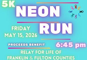 5k Neon Run and 1-Mile Fun Run/Walk presented by Relay For Life of Franklin & Fulton Counties Logo