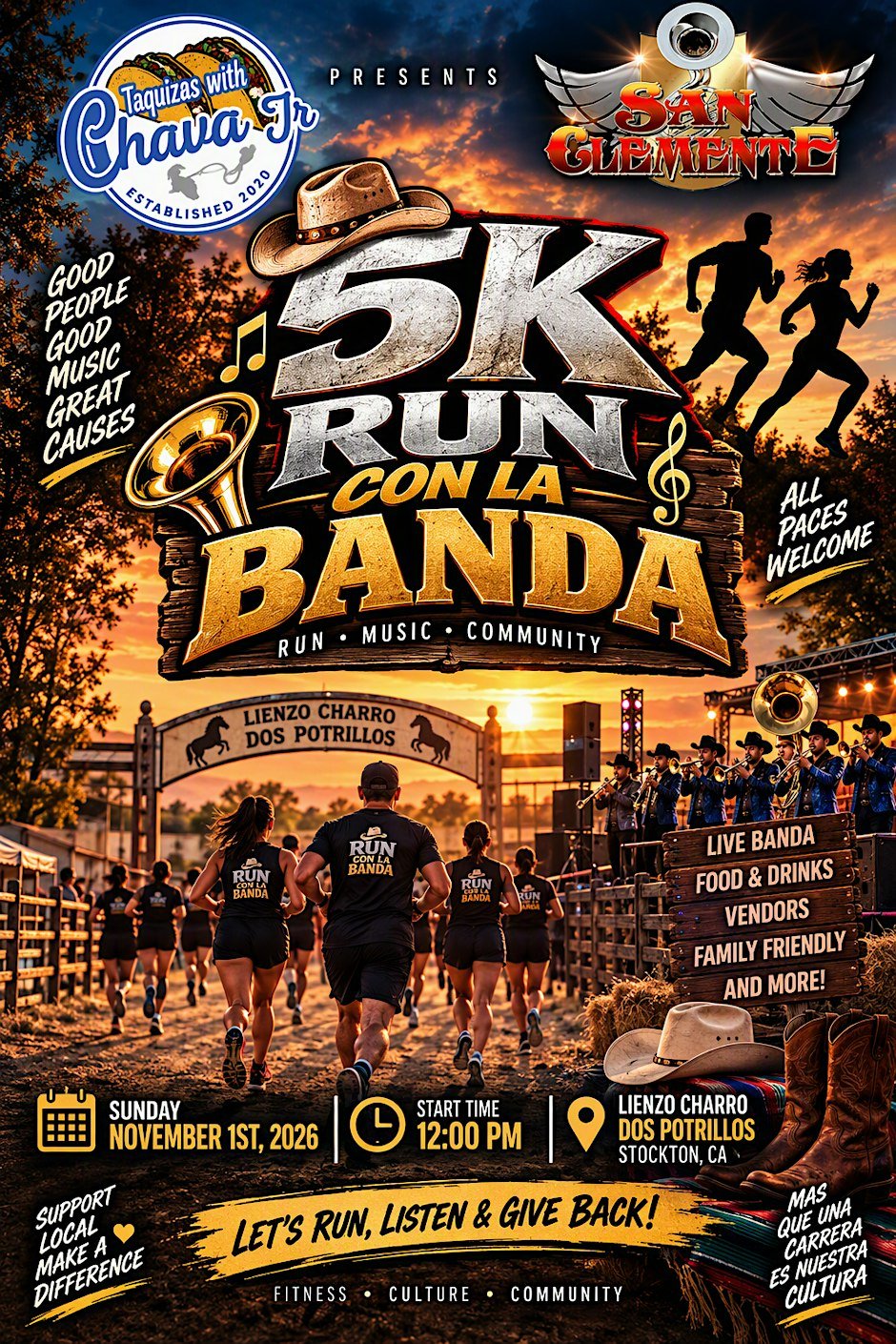 5k run con la banda Logo