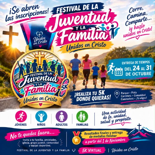 5k Virtual - Festival de la Juventud y La Familia Logo