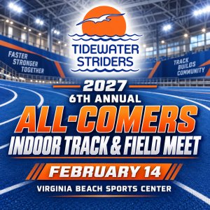 Tidewater Striders 6th Annual All-Comers Indoor Track and Field Meet Logo