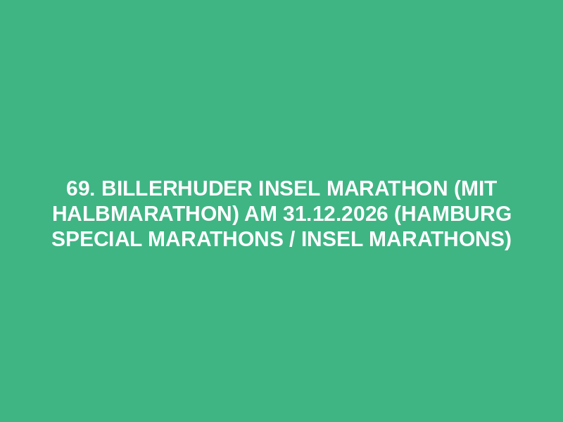 69. Billerhuder Insel Marathon (mit Halbmarathon) am 31.12.2026 (Hamburg Special Marathons / Insel Marathons) Logo
