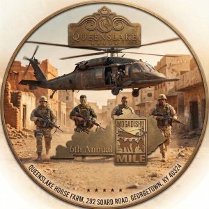6th Annual Queenslake Mogadishu Mile Kentucky Logo