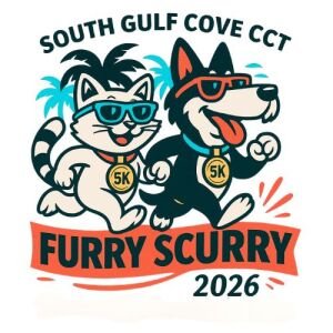 6th Annual South Gulf Cove CCT Furry Scurry 5K    (Feb. 21st 2026 8am) Logo