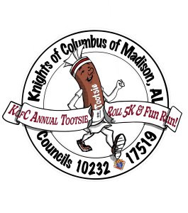 8th Annual KofC Tootsie Roll 5K & Fun Run Logo