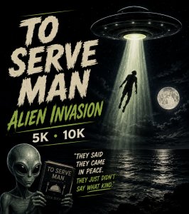Alien Invasion 5th Dimension to Serve Man-5K 10K Logo