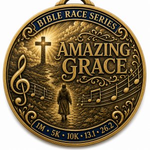 Amazing Virtual Race 2026 | Bible Race Series Run 1M 5K 10K 13.1 26.2 Logo
