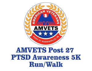 AMVETS Post 27 2nd Annual PTSD Awareness 5K Run/Walk Logo