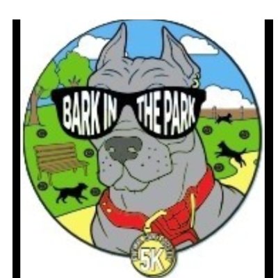 Bark in the Park 5k & 1 Mile Woof Walk 2026 Logo