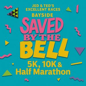 Bayside Saved by the Bell 5K, 10K & Half Marathon Logo