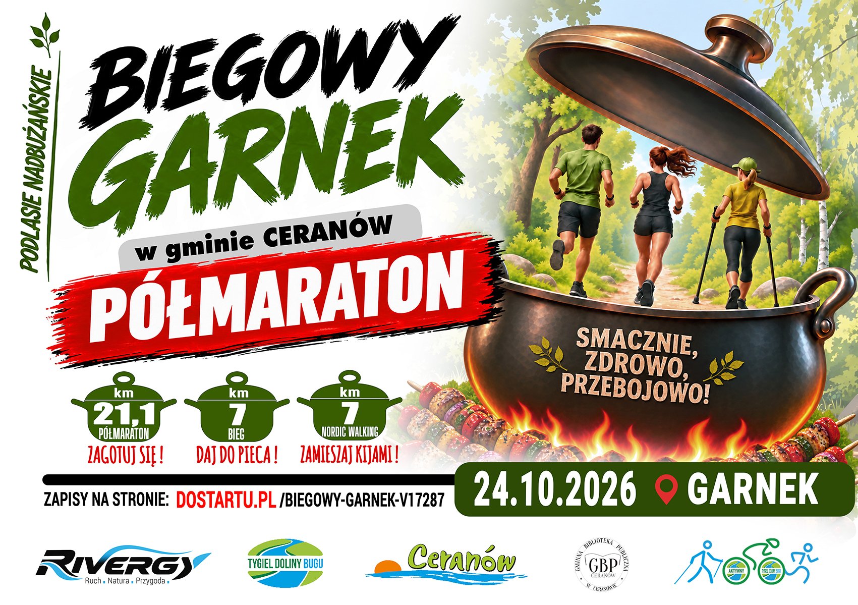 Biegowy GARNEK - Półmaraton w gminie Ceranów (Bieg 7 km • Nordic Walking 7 km)