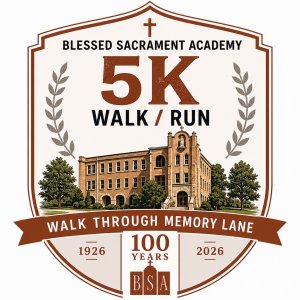 Blessed Sacrament Academy 5K Logo