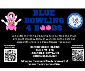 Blue Bowling 4 Boobs-Dubuque Logo