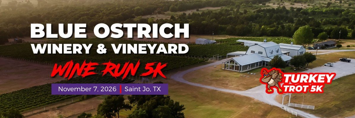 Blue Ostrich Wine Run Turkey Trot 5k