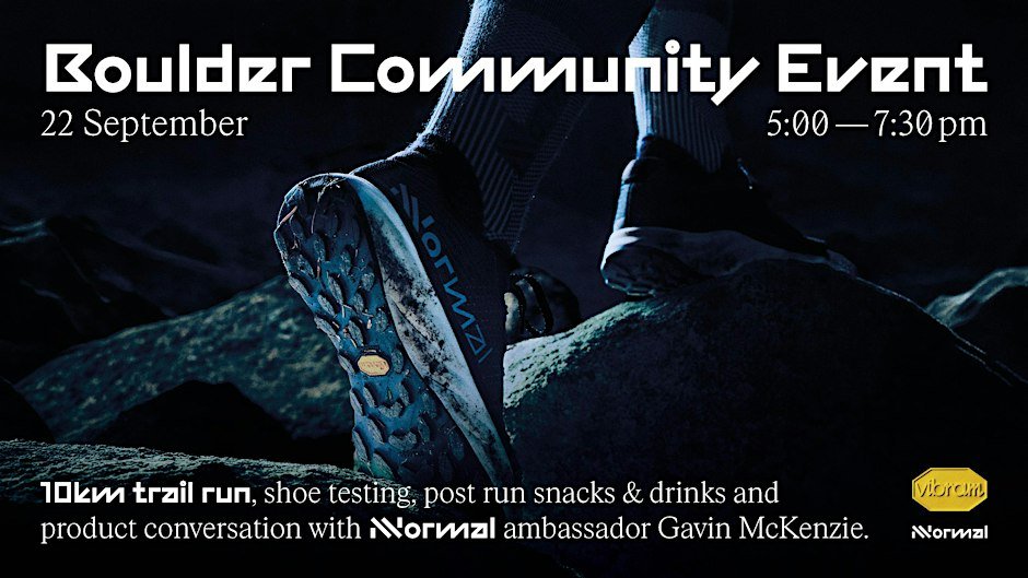 Boulder Community Event · Vibram x NNormal Logo
