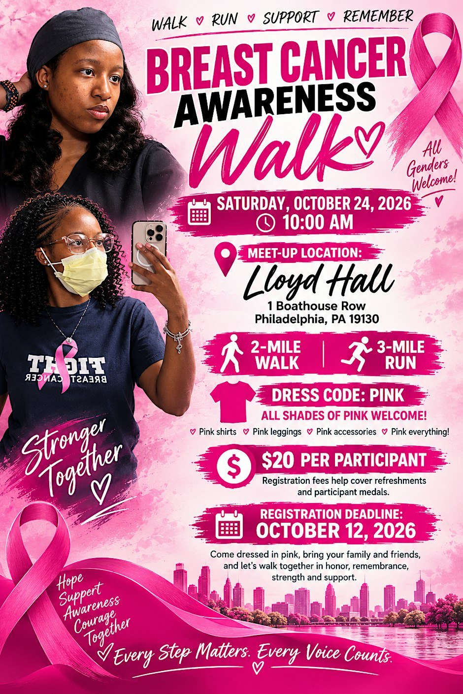 Breast cancer awareness walk Logo