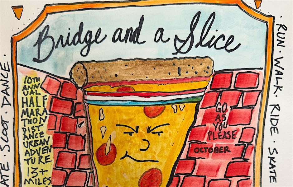 Bridge And A Slice Half Marathon (10th Annual!) Logo