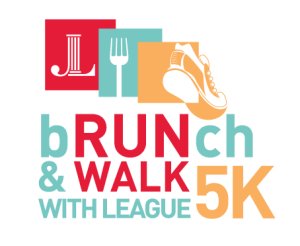 bRUNch and walk with League 5K Logo