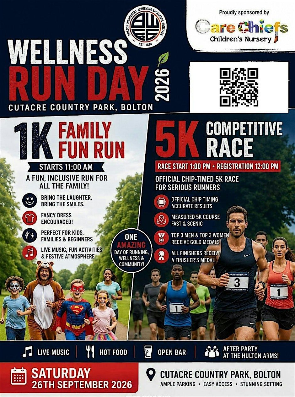 BWRG Wellness Run Day 2026 - 5k Competitive Race & 1k Family Fun Run Logo