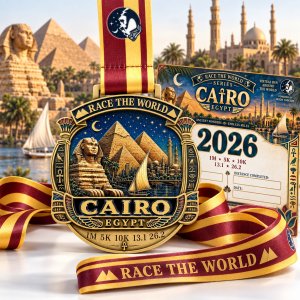 Cairo, Egypt Virtual Race 2026 – Run or Walk Anytime | 1M, 5K, 10K, 13.1 & 26.2