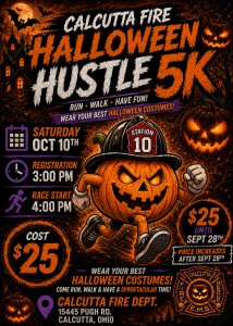 Calcutta Fire Halloween Hustle 5K & Walk Logo