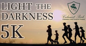 Calumet Park Light the Darkness 5K run Logo