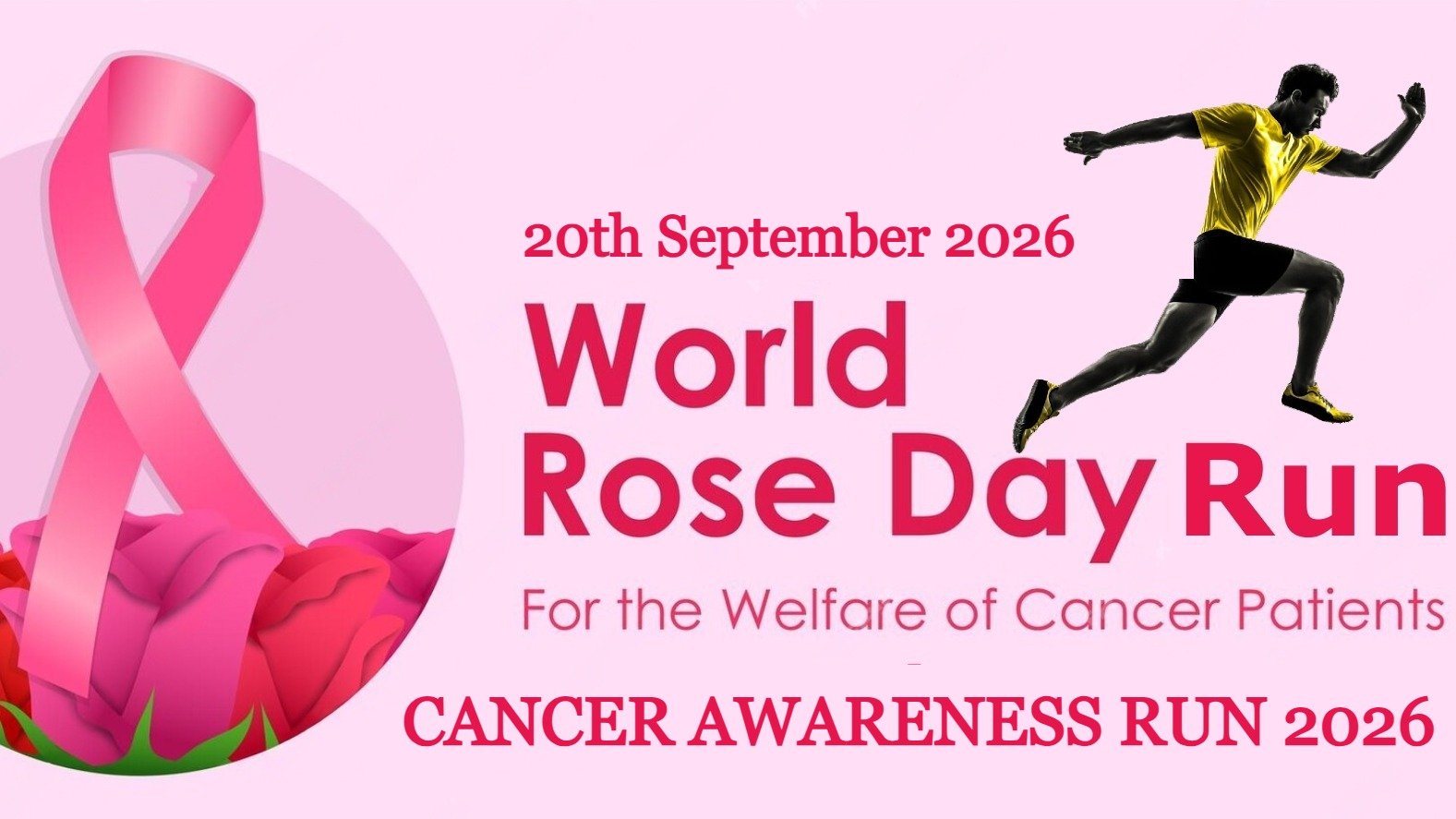 Cancer Awareness Run 2026 - World Rose Day Run Logo