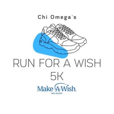 Chi Omega Run for a Wish 5K Logo