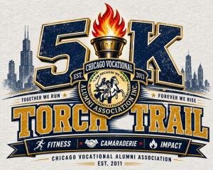 Chicago Vocational Alumni Association, Inc. 5K Torch Trail Logo