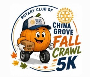 China Grove Rotary Fall Crawl 5K Run/Walk & Half-Mile Fun Run Logo