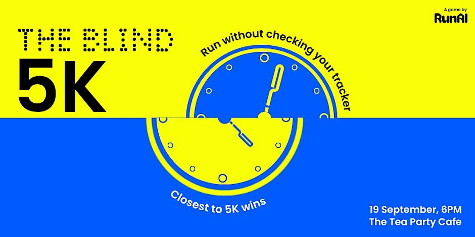 CLOSEST TO 5KM WINS, THE BLIND 5K Logo