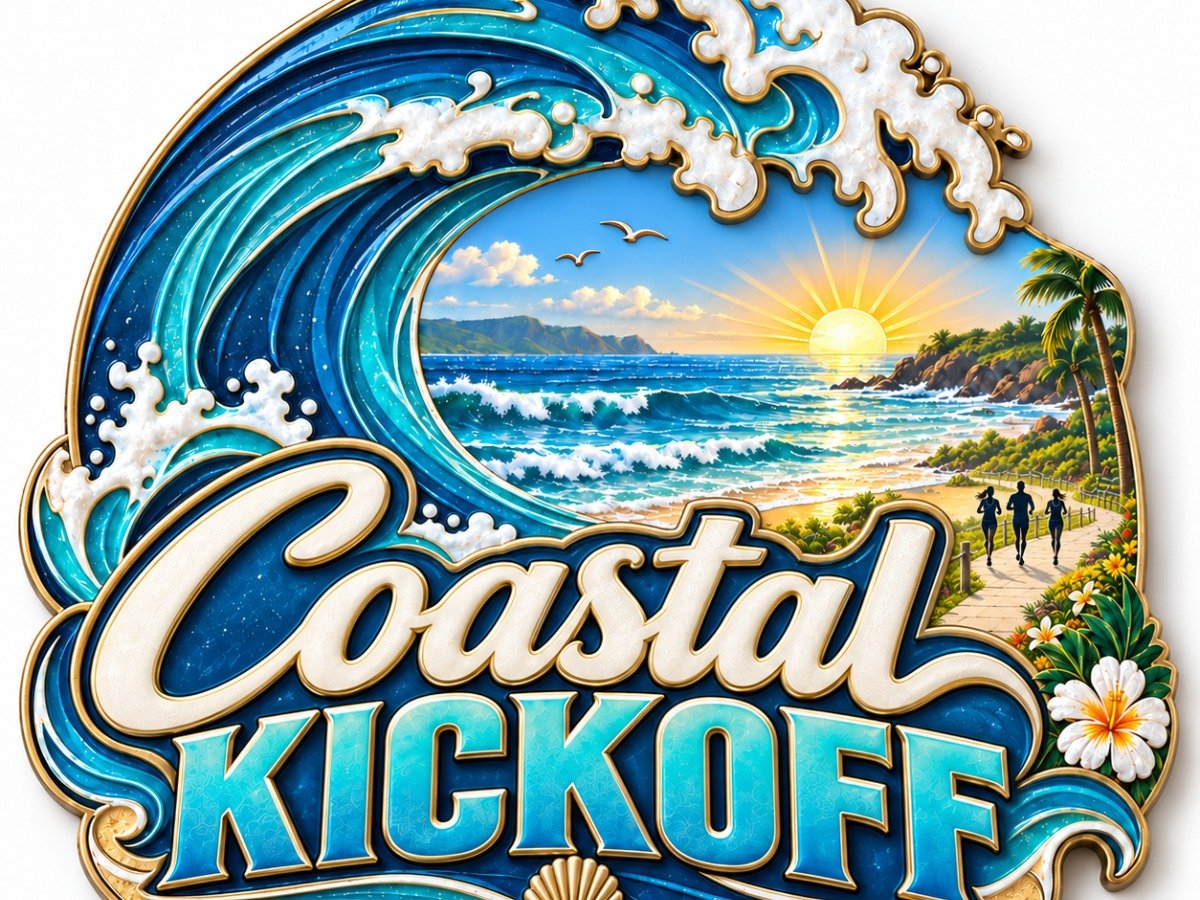 Coastal Kickoff 5K, 10K, 15K, Half Marathon Logo