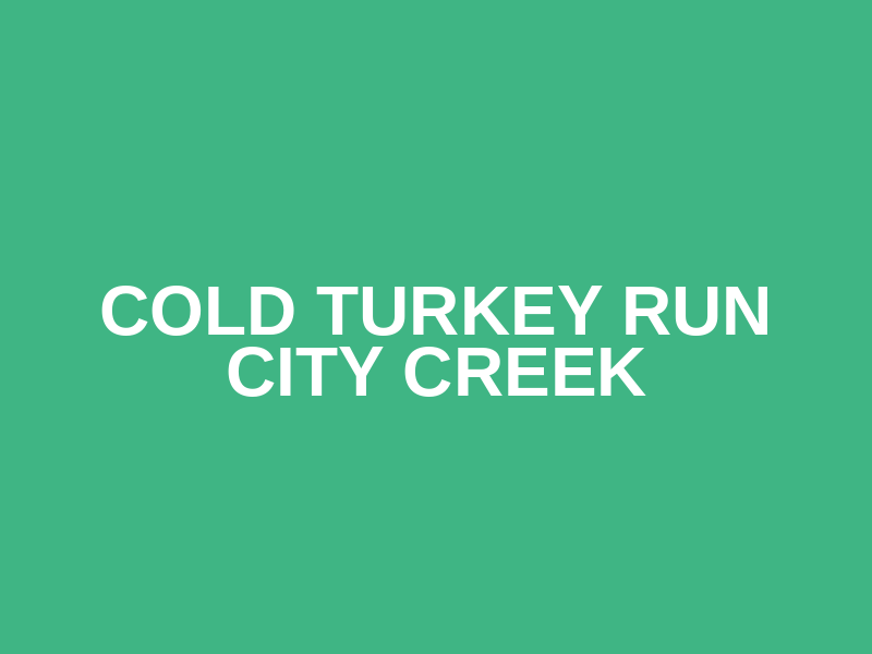 Cold Turkey Run City Creek