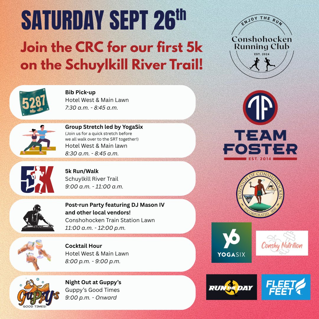 Conshohocken Running Club 5k 2026 Logo