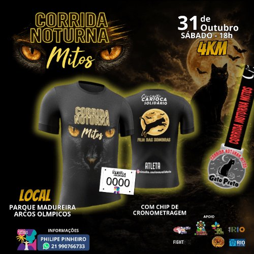 CORRIDA NOTURNA MITOS - GATO PRETO Logo