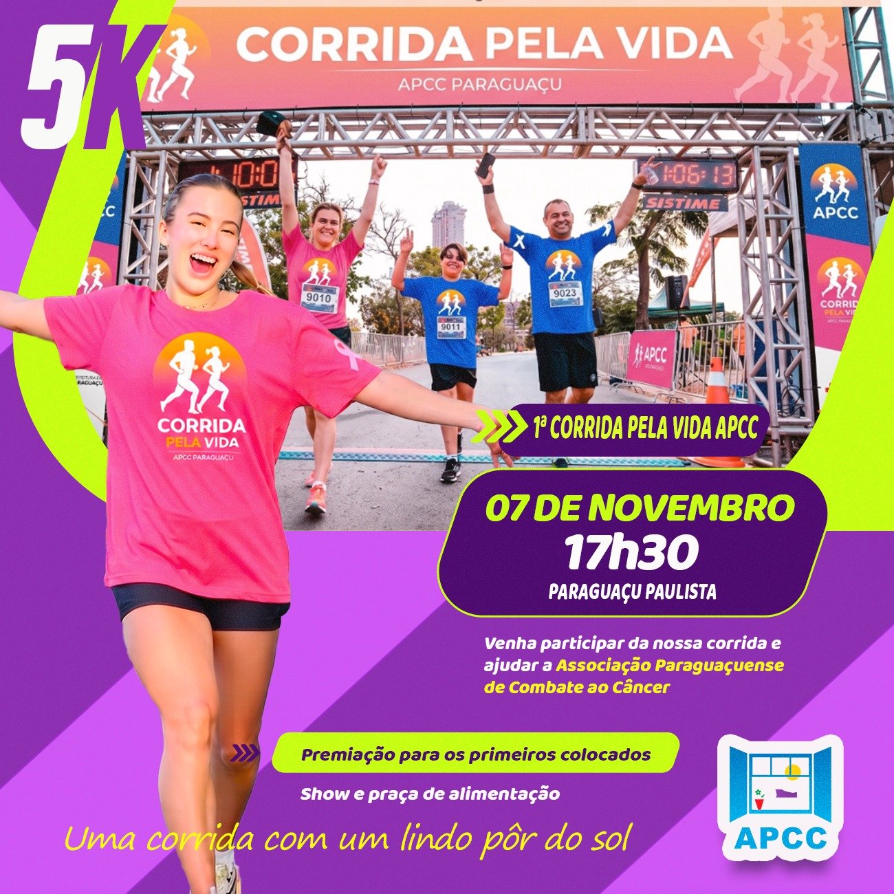 CORRIDA PELA VIDA 1ª EDIÇÃO PARAGUAÇU PAULISTA SP Logo
