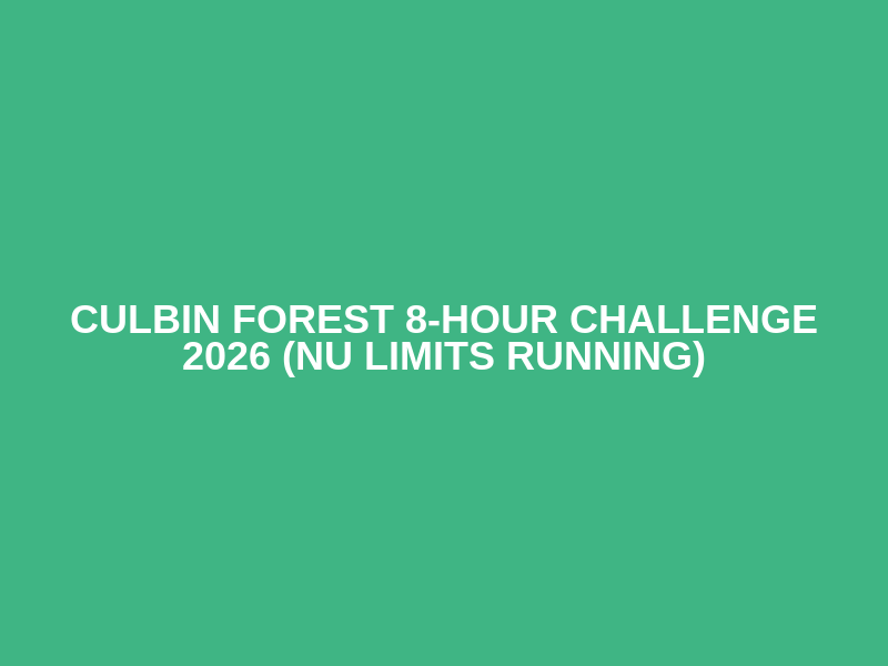 Culbin Forest 8-hour Challenge 2026 (NU Limits Running) Logo