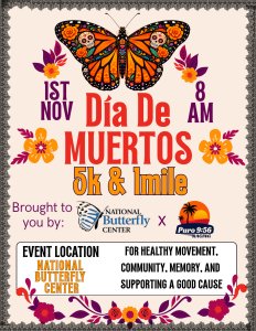 Día de los Muertos 5K — National Butterfly Center × Puro 9:56 Racing Logo