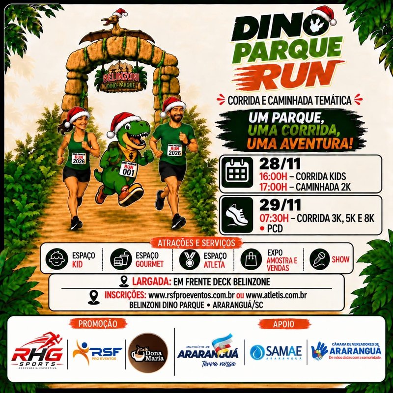 Dino Parque Run 2026 – Corrida e Caminhada Logo