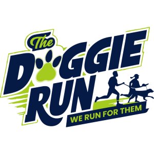 DoggieRun 4K/5K: Run to Promote Adoption! with pet or human division. Logo
