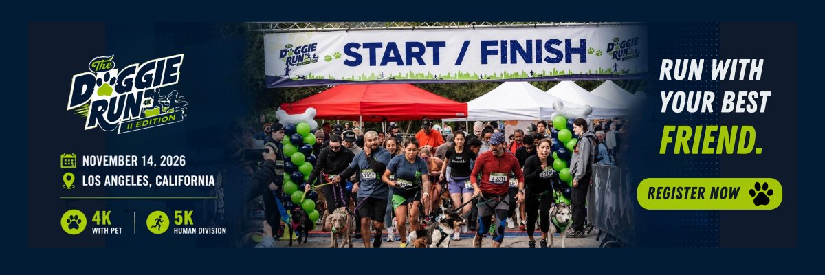 DoggieRun 4K/5K: Run to Promote Adoption! with pet or human division.