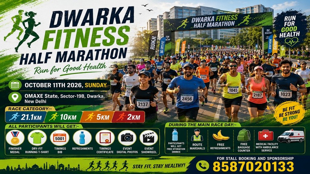 DWARKA FITNESS HALF MARATHON Logo
