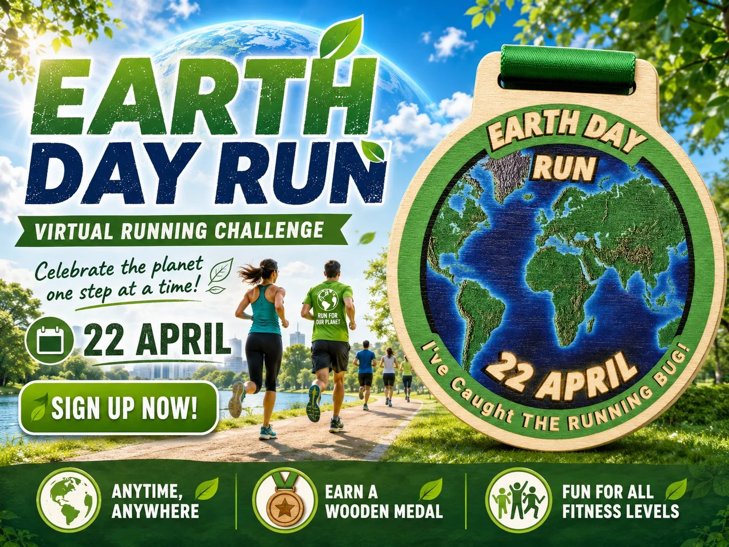 Earth Day 2027 Virtual Charity Run Logo