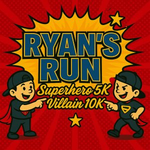 EDRRC - Ryan's Run Superhero 5k, Villain 10K and Kids (Free) Fun Run. Logo