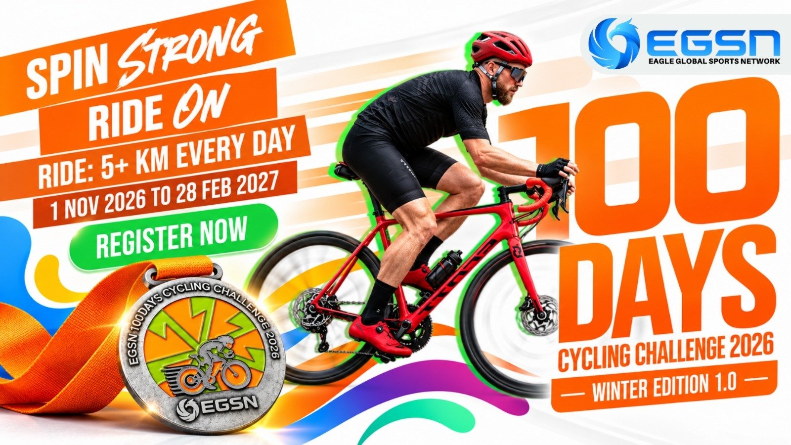 EGSN 100 Days Cycling Challenge 2026 - Winter Edition Logo