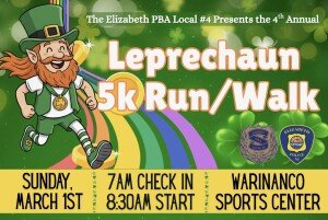 Elizabeth PBA #4 Leprechaun 5k Run/Walk Logo