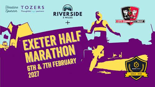 Exeter Half Marathon 2027 + Riverside 5 Miles Logo