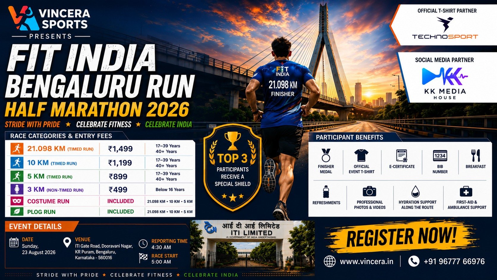 FIT INDIA BENGALURU RUN 2026 Logo