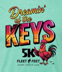 Fleet Feet Port St Lucie 7th Annual Dreamin' of the Keys 5K Logo