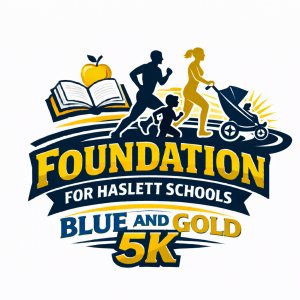 Foundation for Haslett Schools Blue and Gold 5k Logo